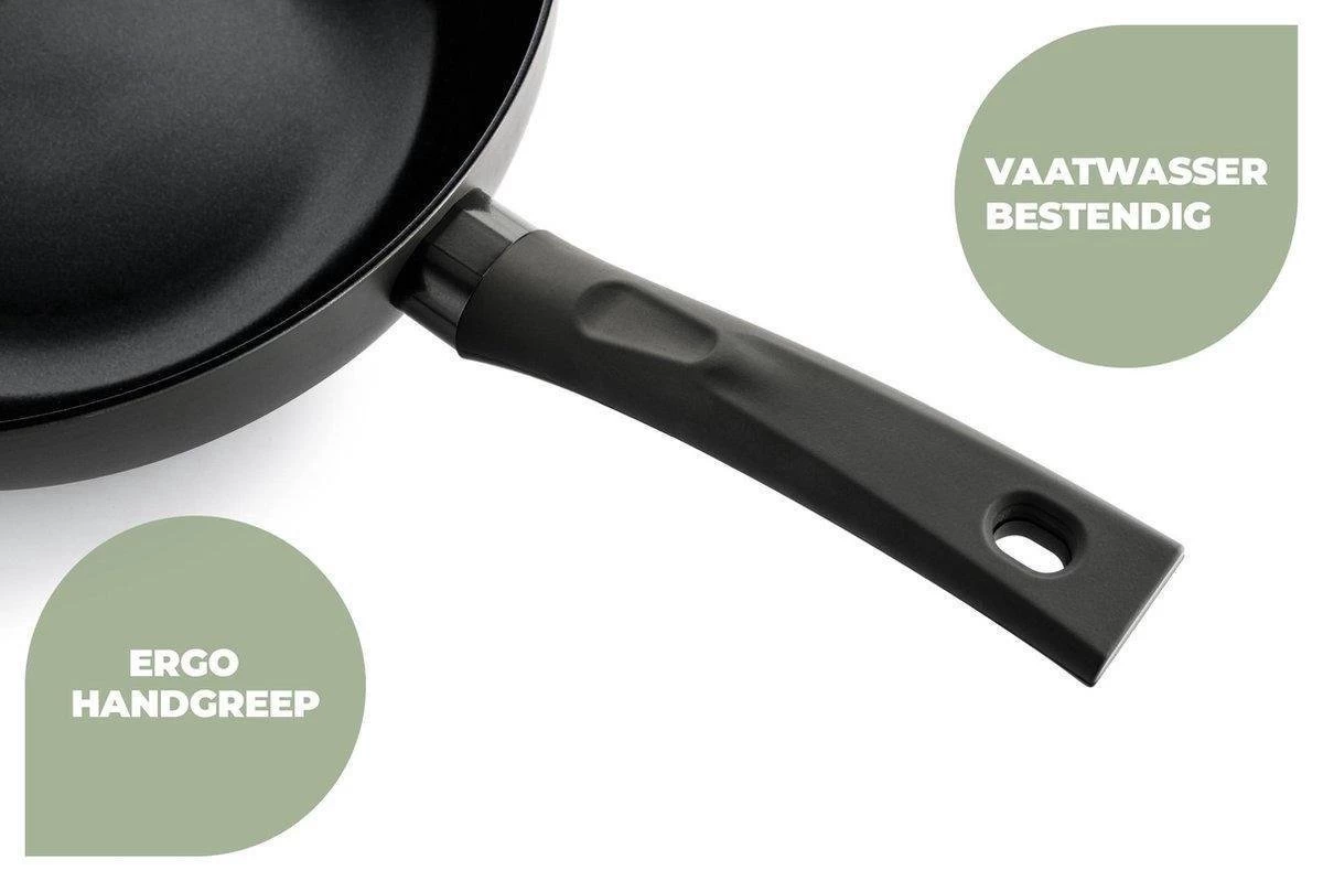 ISENVI Avon Keramische Wok Met Deksel 36 CM - Ergo Greep 8 ISENVI Avon Keramische Wok Met Deksel 36 CM - Ergo Greep - Afbeelding 6