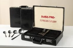 Swiss Pro+ Bestekset In Koffer-72 Delig-12 Persoons-Zwitsers Kwaliteit-Complete Set-100% Roestvrijstaal- Zwart -Woonkeuken Winkel 1200x799 69