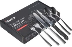 Deleca 8 Persoons Bestekset (48-delig) - Lepels, Messen, Vorken & Steakmessen - Vaatwasserbestendig - Zilver / RVS -Woonkeuken Winkel 1200x799 71