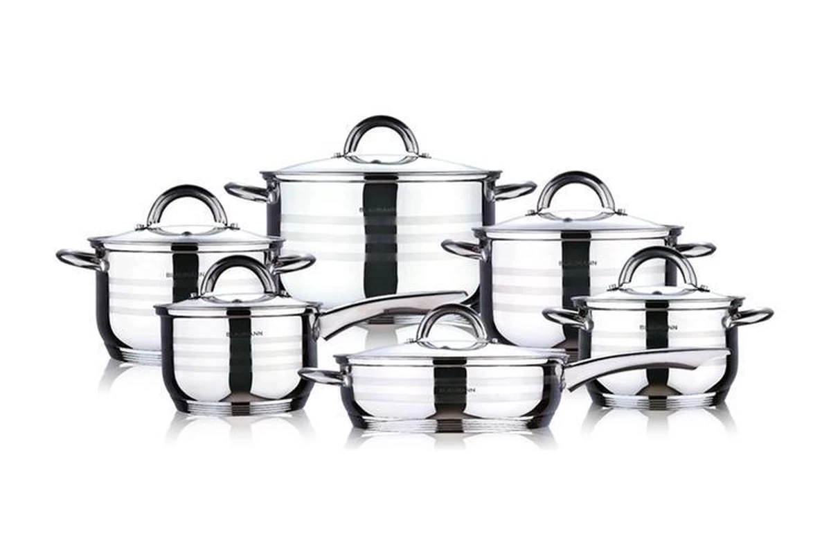 Blaumann 12-delige Roestvrijstalen Pannenset 4 Blaumann 12-delige Roestvrijstalen Pannenset - Afbeelding 2