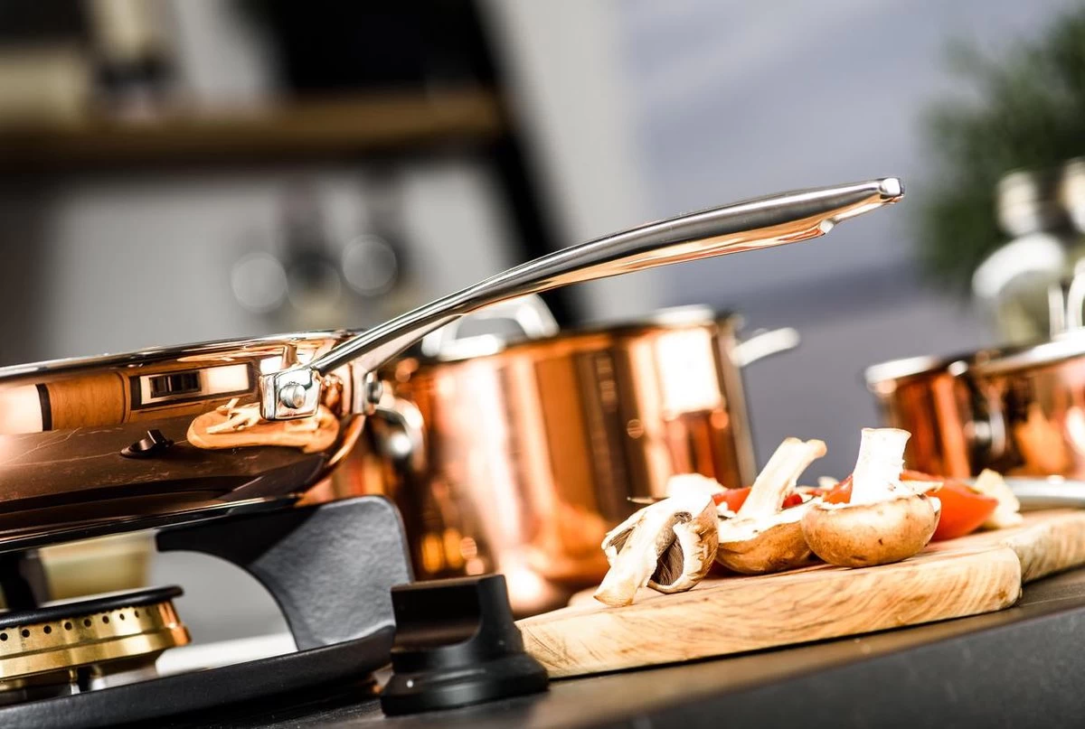 Koekenpan Ø26cm Met Deksel - Inductie - Koper - DUCQ 5 Koekenpan Ø26cm Met Deksel - Inductie - Koper - DUCQ - Afbeelding 3