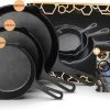Ocina Gietijzeren Pan – Set Van 3 Stuks – ø25cm, ø19.5cm En ø16cm - Skillet - Koekenpan – Hapjespan – Koekenpan Inductie – Koekenpannenset - Gietijzeren Pan Bbq - Gietijzer - Incl. Receptenboek -Woonkeuken Winkel 1200x814 1