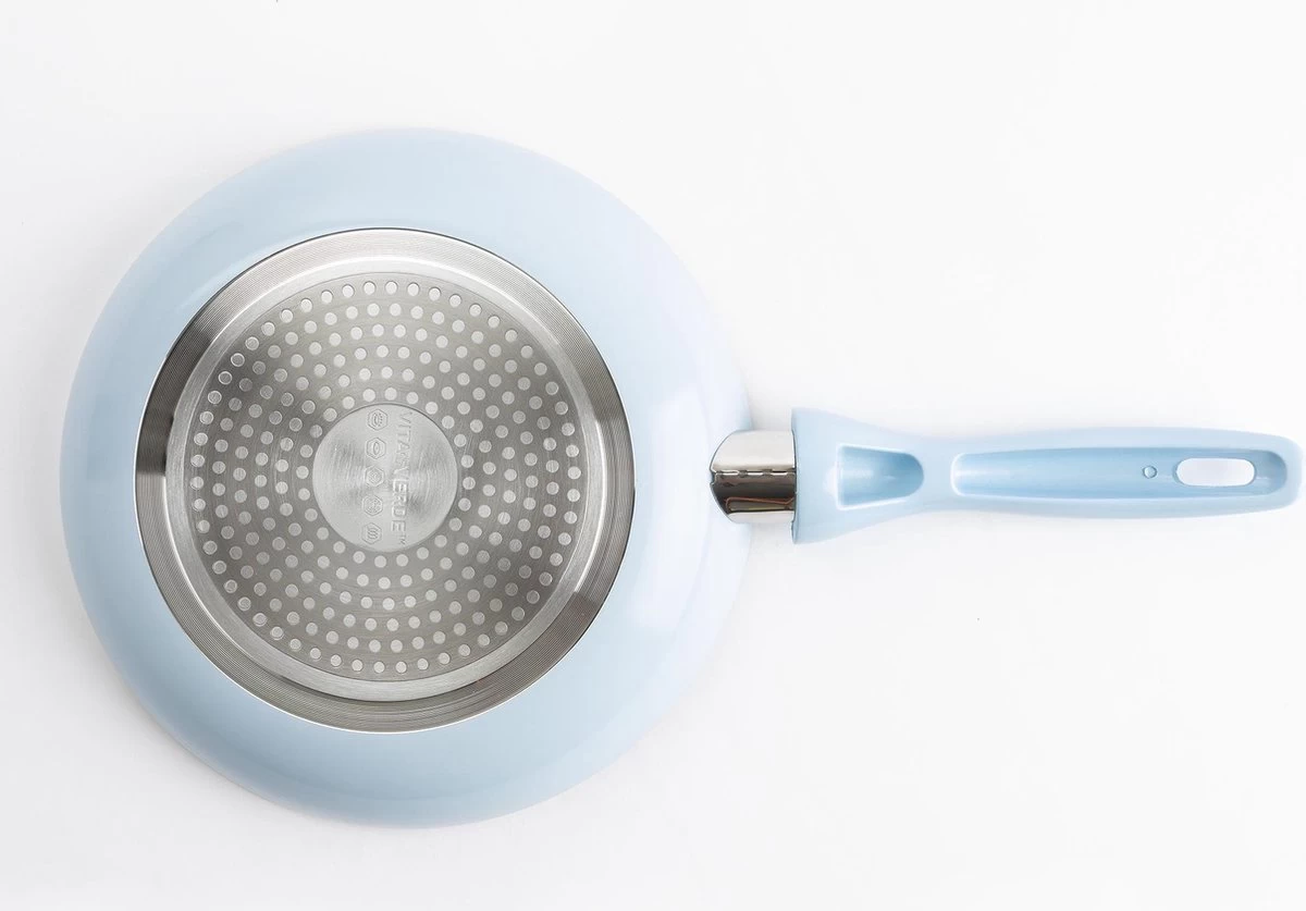 VitaVerde Expert Koekenpannenset Ø 24cm + Ø 28cm - Lichtblauw - Inductie - PFAS-vrij 6 VitaVerde Expert Koekenpannenset Ø 24cm + Ø 28cm - Lichtblauw - Inductie - PFAS-vrij - Afbeelding 4