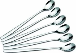 Dessertlepels - Cocktaillepels - IJslepels - Latte Macchiato Lepels - Yoghurtlepels - Set Van 6 Stuks -RVS (18/0) -19 Cm