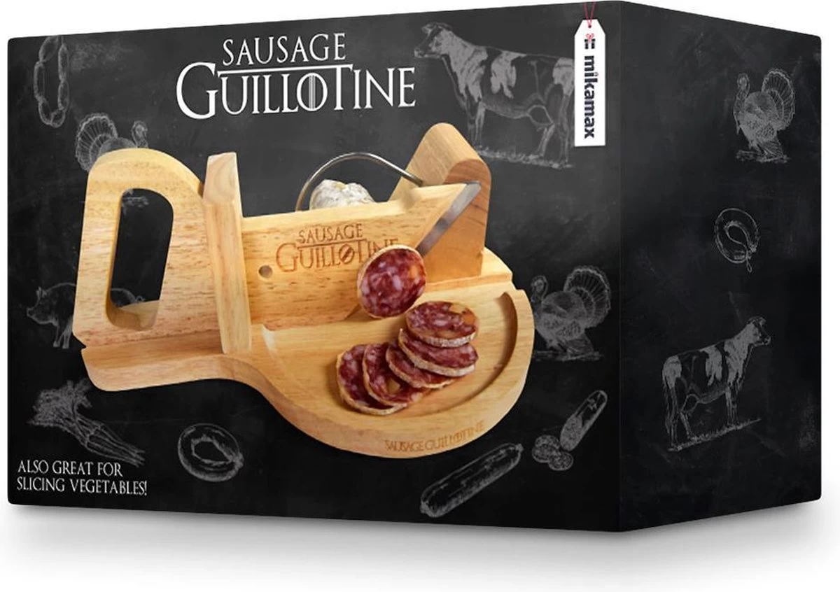 MikaMax Worst Guillotine - Worstsnijder - Worst Snijplank - Sausage Guillotine - Makkelijk Schoon Te Maken - RVS Mes - Bamboe - 30 X 19cm 4 MikaMax Worst Guillotine - Worstsnijder - Worst Snijplank - Sausage Guillotine - Makkelijk Schoon Te Maken - RVS Mes - Bamboe - 30 X 19cm - Afbeelding 2