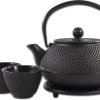 SakuraTea - Theepot Set - 4-delig - Gietijzer - Zwart - 0.8L - 2 Kopjes (100ml) -Woonkeuken Winkel 1200x882 3