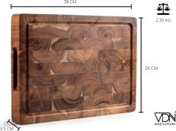 VDN Professionele Snijplank Acacia Hout Met Sapgeul En Handvatten – Hakblok 26x38x3.5 Cm -Woonkeuken Winkel 1200x892 3