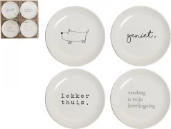 Gusta - Gebaksbordjes - ø 15 Cm - Set 4 Stuks - Porselein - Wit -Woonkeuken Winkel 1200x906 11