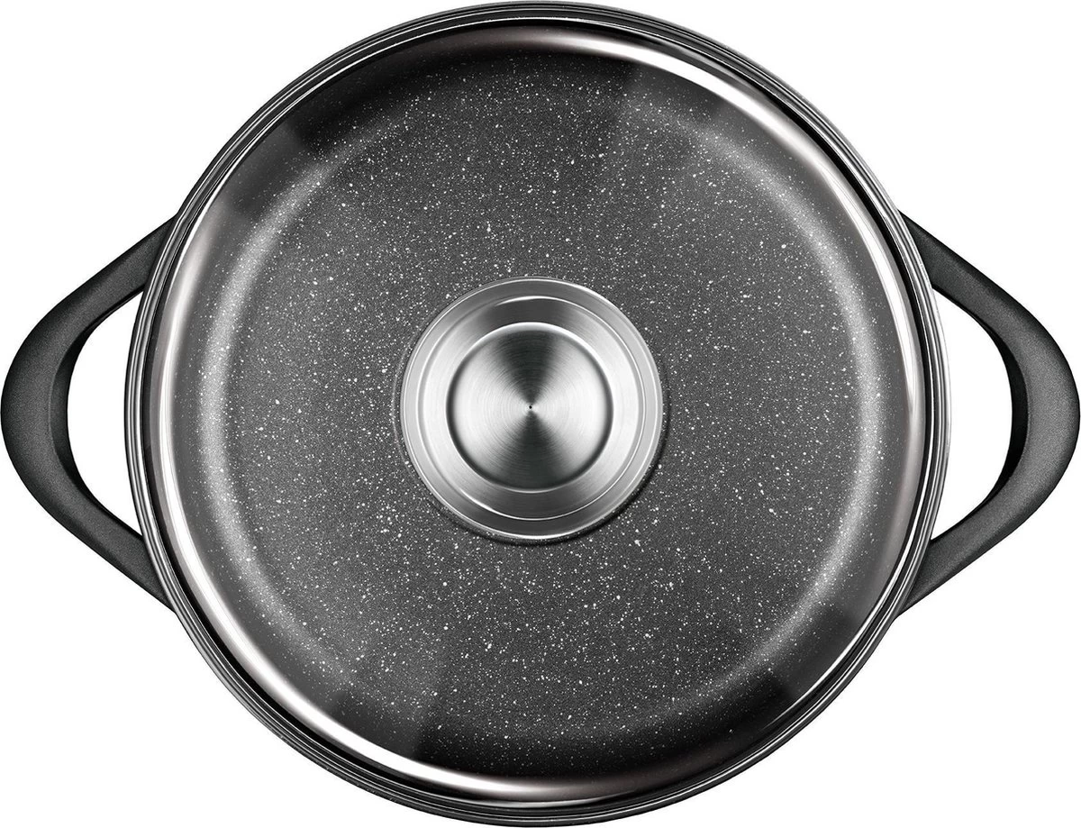 Smile 10-Delige Pannenset - Anti Aanbaklaag - Vaatwasser Bestendig - Zwart - MGK-17 5 Smile 10-Delige Pannenset - Anti Aanbaklaag - Vaatwasser Bestendig - Zwart - MGK-17 - Afbeelding 3