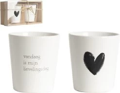 Gusta Mokje Hart-Vandaag Set A 2st Ø7,5x8cm