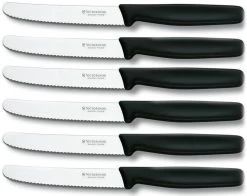 Victorinox Tafelmessen - 6-Delig - Zwart - Recht Heft -Woonkeuken Winkel 1200x953 2
