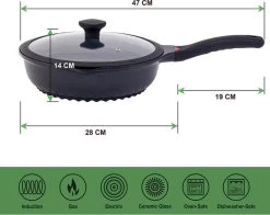 Wokpan - Multifunctionele 3 In 1 Pan Met Deksel + Wok + Hapjespan 28 Cm -Woonkeuken Winkel 1200x953