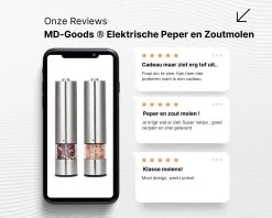 MD-Goods ® Elektrische Peper En Zoutmolen Set - Pepermolen - RVS - Cadeau - Restaurant Kwaliteit -Woonkeuken Winkel 1200x960 6
