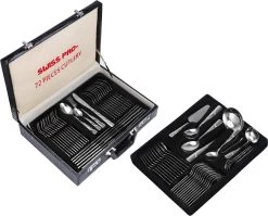Swiss Pro+ Bestekset In Koffer-72 Delig-12 Persoons-Zwitsers Kwaliteit-Complete Set-100% Roestvrijstaal-Modern -Woonkeuken Winkel 1200x967