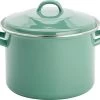 Lite-Body Magnus Soeppan/Stamppotpan Met Deksel - 24cm/8l - Emaille - Olijf Groen -Woonkeuken Winkel 1200x985 1