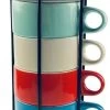 Orange85 Koffiekopjes - Met Houder - Set Van 6 - Gekleurd - 300 Ml - Keramiek -Woonkeuken Winkel 507x1200