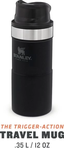 Stanley Trigger-Action Travel Mug 0.47L - Thermosfles - Matt Black -Woonkeuken Winkel 521x1200