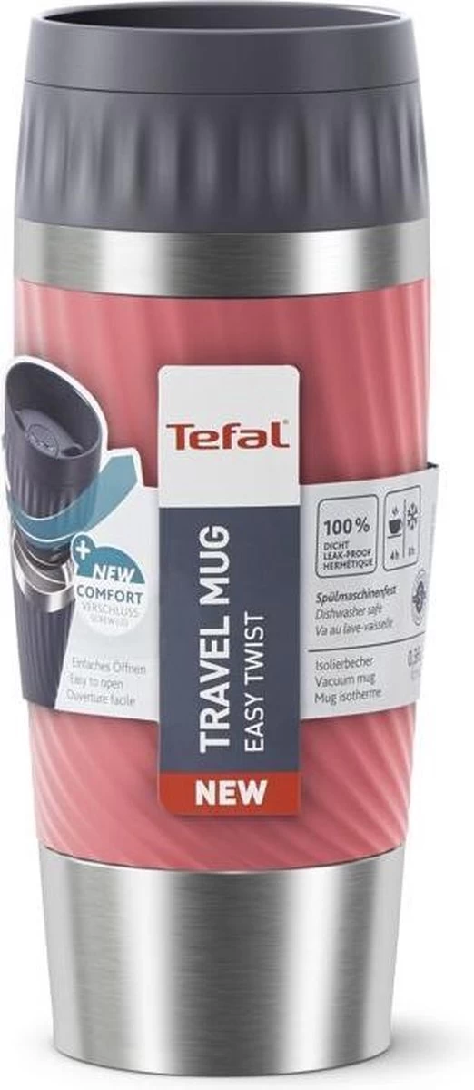 Tefal Travel Mug Easy Twist Thermobeker - Koraalrood - 0,36 Liter 16 Tefal Travel Mug Easy Twist Thermobeker - Koraalrood - 0,36 Liter - Afbeelding 14