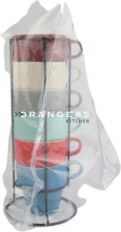 Orange85 Koffiekopjes - Met Houder - Set Van 6 - Gekleurd - 300 Ml - Keramiek 15 Orange85 Koffiekopjes - Met Houder - Set Van 6 - Gekleurd - 300 Ml - Keramiek -Woonkeuken Winkel 626x1200