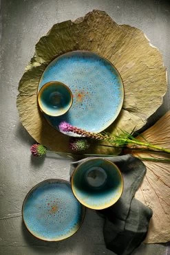 Palmer Serviesset Lotus Stoneware 6-persoons 24-delig Zwart Turquoise -Woonkeuken Winkel 800x1200 19