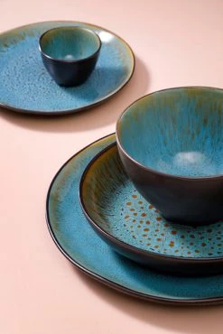 Palmer Serviesset Lotus Stoneware 6-persoons 24-delig Zwart Turquoise -Woonkeuken Winkel 801x1200 6