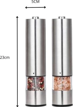 MD-Goods ® Elektrische Peper En Zoutmolen Set - Pepermolen - RVS - Cadeau - Restaurant Kwaliteit -Woonkeuken Winkel 821x1200