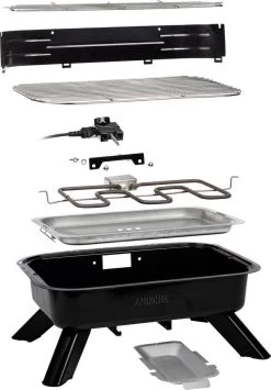 Princess 112252 Hybride Barbecue – Elektrische BBQ - Tafelmodel - 2000W - 44x 29cm - Gebruik Elektrisch Of Met Kolen -Woonkeuken Winkel 835x1200
