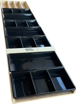 Sjoelbak - Borrelsjoelbak - Hapjesplank - Borrelplank - Mini Sjoelbak 120 Cm Met Zwarte Bakjes - Kleine Sjoelbakken -Woonkeuken Winkel 882x1200