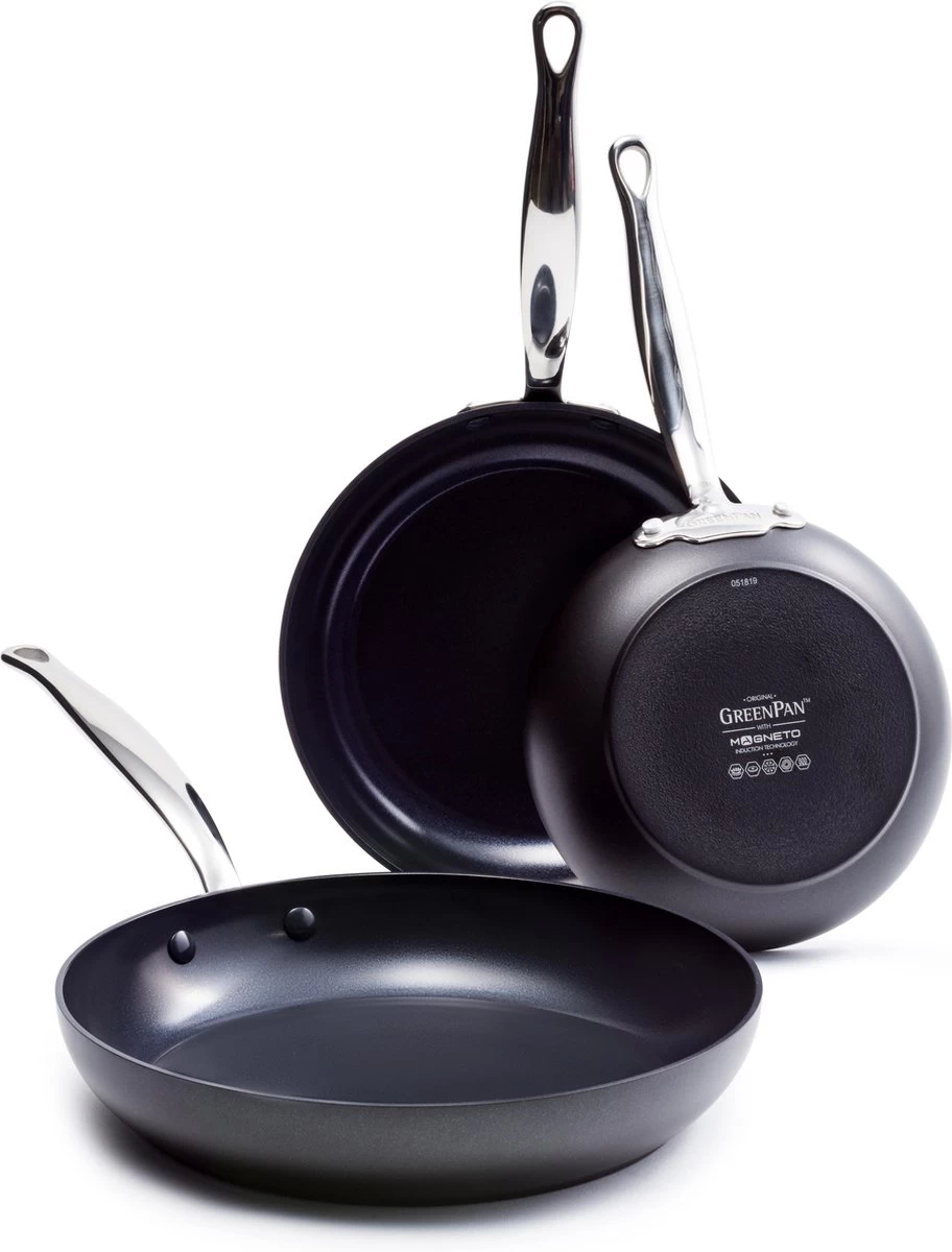 GreenPan Barcelona Infinity Pro Koekenpannenset - 3-delig - Zwart - Inductie - PFAS-vrij 3 GreenPan Barcelona Infinity Pro Koekenpannenset - 3-delig - Zwart - Inductie - PFAS-vrij